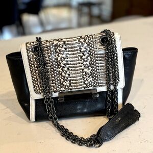 Diane von Furstenberg DVF Crossbody Chain Snakeskin Leather Purse